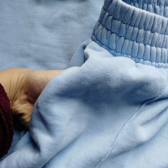 NIKE Sports Wear Trousers Light Blue Gold French Terry Sweatpants Lounge Small - Picture 6 of 11